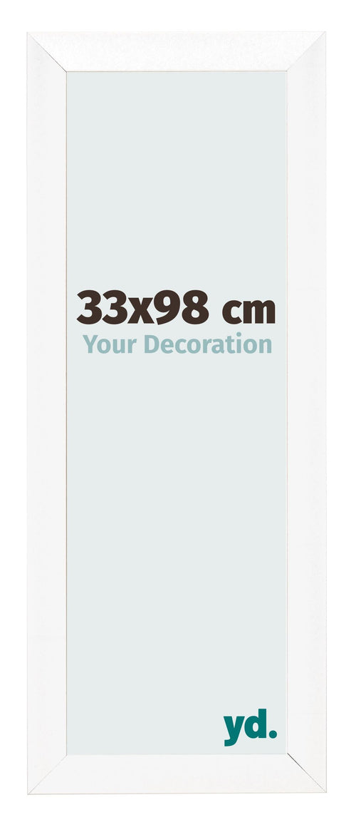 Fotolijst 33x98cm Wit Mat MDF Pisa Voorzijde Maat | Yourdecoration.nl