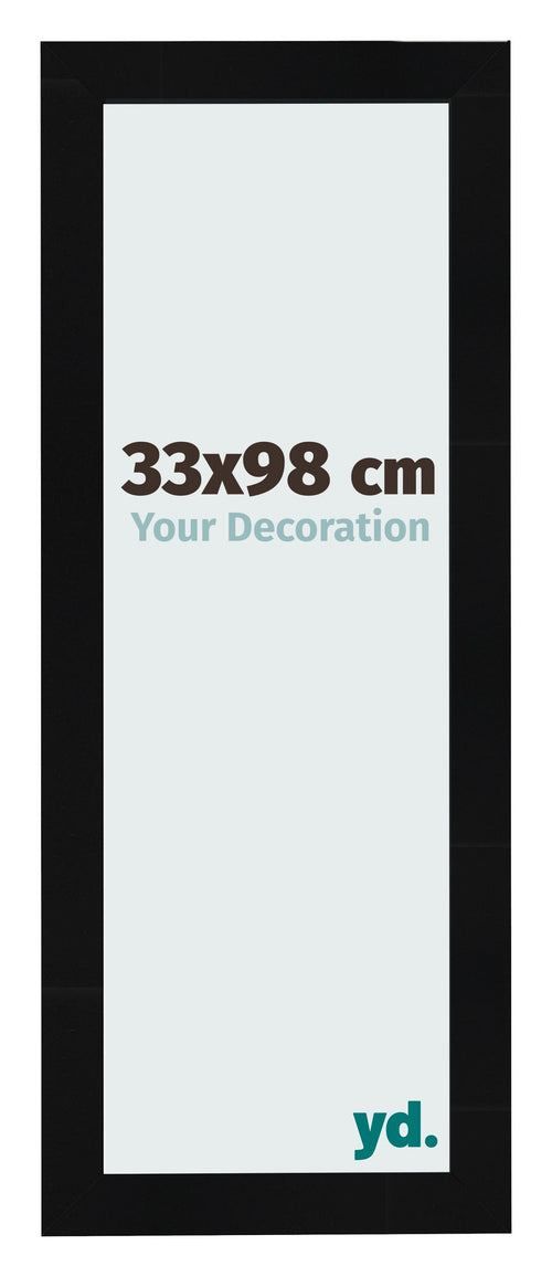 Fotolijst 33x98cm Zwart Hoogglans MDF Pisa Voorzijde Maat | Yourdecoration.nl