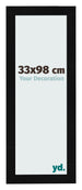 Fotolijst 33x98cm Zwart Hoogglans MDF Pisa Voorzijde Maat | Yourdecoration.nl