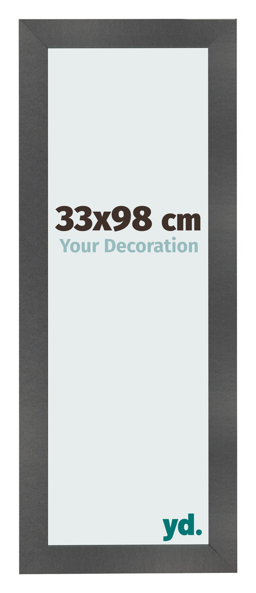 Fotolijst 33x98cm Zwart Mat MDF Pisa Voorzijde Maat | Yourdecoration.nl