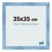 Fotolijst 35x35cm Helder Blauw Geveegd MDF Pisa Voorzijde Maat | Yourdecoration.nl