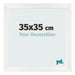 Fotolijst 35x35cm Wit Geveegd MDF Pisa Voorzijde Maat | Yourdecoration.nl