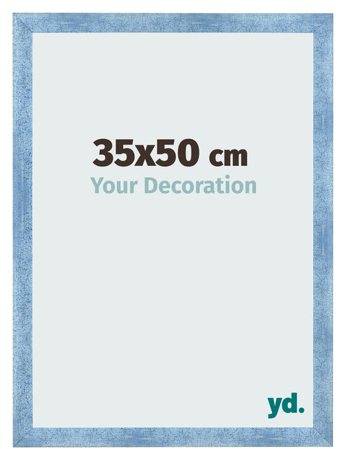 Fotolijst 35x50cm Helder Blauw Geveegd MDF Pisa Voorzijde Maat | Yourdecoration.nl