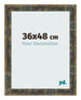 Fotolijst 36x48cm Blauw Goud Gemeleerd MDF Pisa Voorzijde Maat | Yourdecoration.nl