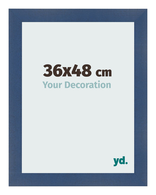 Fotolijst 36x48cm Donkerblauw Geveegd MDF Pisa Voorzijde Maat | Yourdecoration.nl