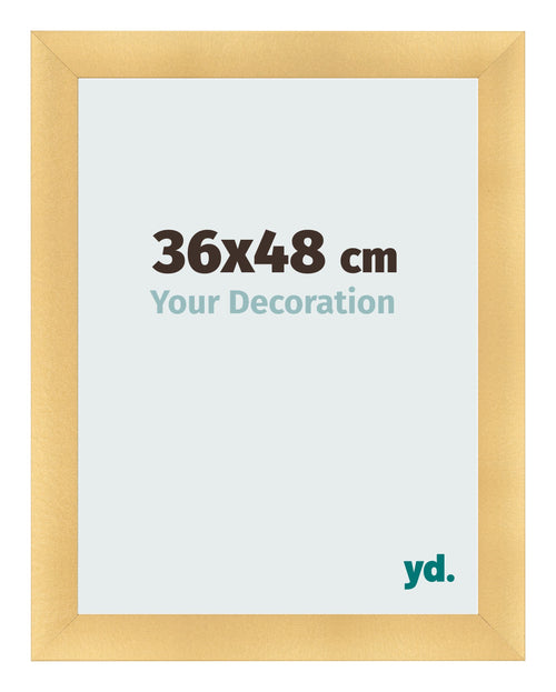 Fotolijst 36x48cm Goud Mat MDF Pisa Voorzijde Maat | Yourdecoration.nl