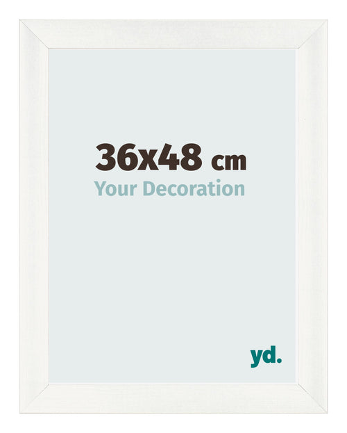 Fotolijst 36x48cm Wit Geveegd MDF Pisa Voorzijde Maat | Yourdecoration.nl