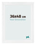 Fotolijst 36x48cm Wit Hoogglans MDF Pisa Voorzijde Maat | Yourdecoration.nl