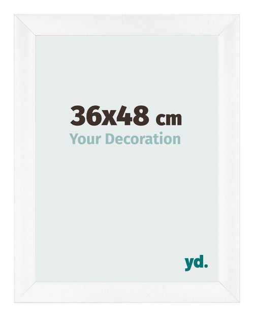 Fotolijst 36x48cm Wit Mat MDF Pisa Voorzijde Maat | Yourdecoration.nl