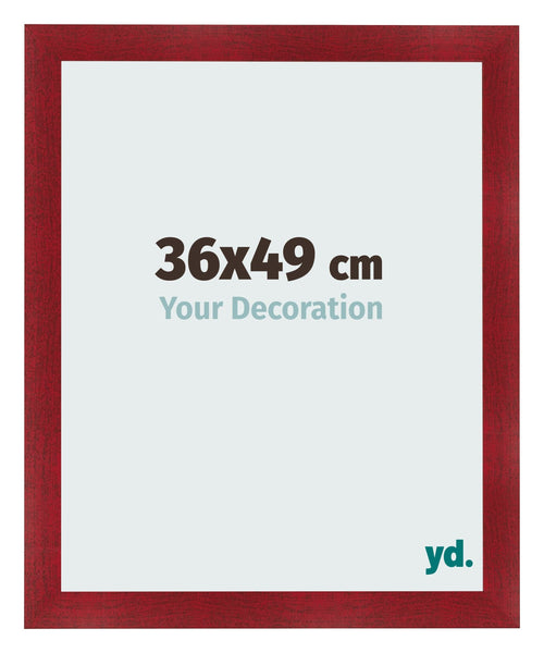 Fotolijst 36x49cm Wijnrood Geveegd MDF Pisa Voorzijde Maat | Yourdecoration.nl