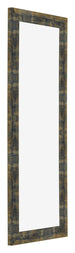 Fotolijst 37 5x98cm Blauw Goud Gemeleerd MDF Pisa Voorzijde Schuin | Yourdecoration.nl