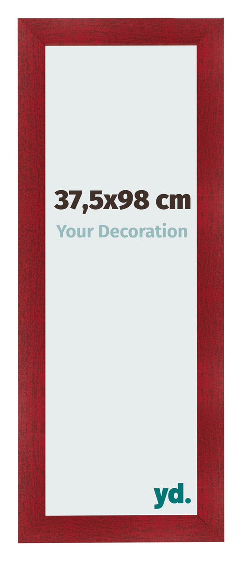 Fotolijst 37 5x98cm Wijnrood Geveegd MDF Pisa Voorzijde Maat | Yourdecoration.nl