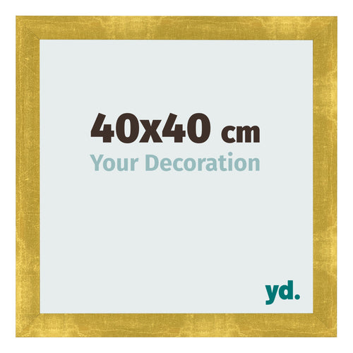 Fotolijst 40x40cm Goud Vintage MDF Pisa Voorzijde Maat | Yourdecoration.nl
