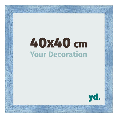 Fotolijst 40x40cm Helder Blauw Geveegd MDF Pisa Voorzijde Maat | Yourdecoration.nl