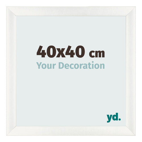 Fotolijst 40x40cm Wit Geveegd MDF Pisa Voorzijde Maat | Yourdecoration.nl