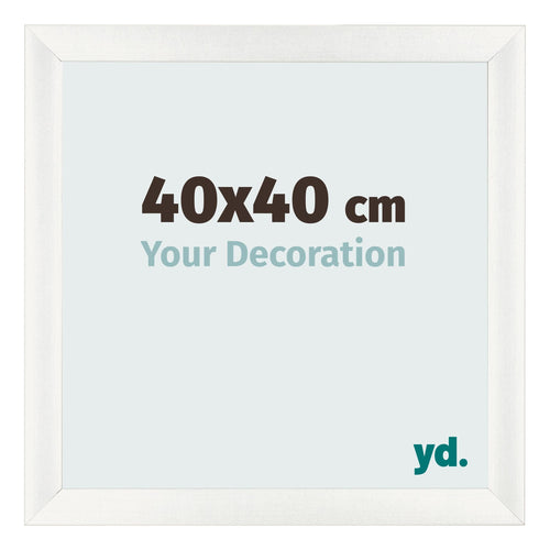 Fotolijst 40x40cm Wit Geveegd MDF Pisa Voorzijde Maat | Yourdecoration.nl