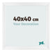 Fotolijst 40x40cm Wit Hoogglans MDF Pisa Voorzijde Maat | Yourdecoration.nl