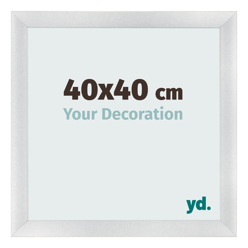 Fotolijst 40x40cm Zilver Mat MDF Pisa Voorzijde Maat | Yourdecoration.nl
