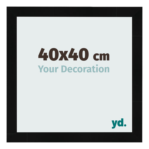 Fotolijst 40x40cm Zwart Hoogglans MDF Pisa Voorzijde Maat | Yourdecoration.nl