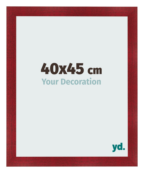 Fotolijst 40x45cm Wijnrood Geveegd MDF Pisa Voorzijde Maat | Yourdecoration.nl