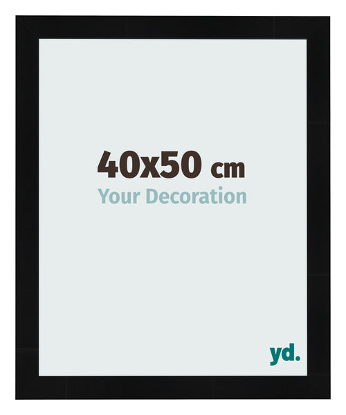 Fotolijst 40x50cm Zwart Hoogglans MDF Pisa Voorzijde Maat | Yourdecoration.nl