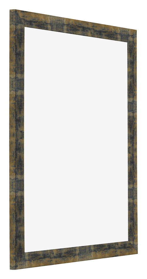 Fotolijst 40x55cm Blauw Goud Gemeleerd MDF Pisa Voorzijde Schuin | Yourdecoration.nl