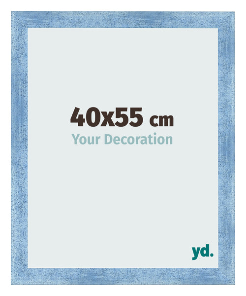 Fotolijst 40x55cm Helder Blauw Geveegd MDF Pisa Voorzijde Maat | Yourdecoration.nl