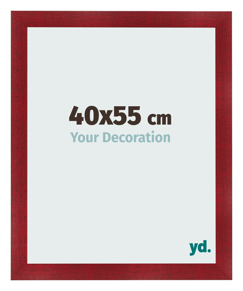 Fotolijst 40x55cm Wijnrood Geveegd MDF Pisa Voorzijde Maat | Yourdecoration.nl