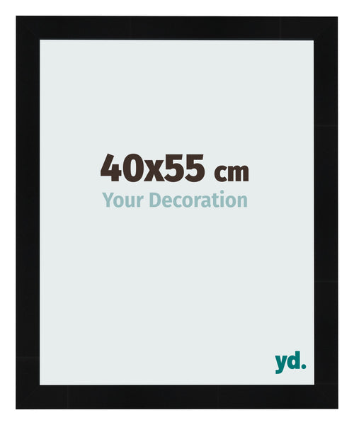 Fotolijst 40x55cm Zwart Hoogglans MDF Pisa Voorzijde Maat | Yourdecoration.nl