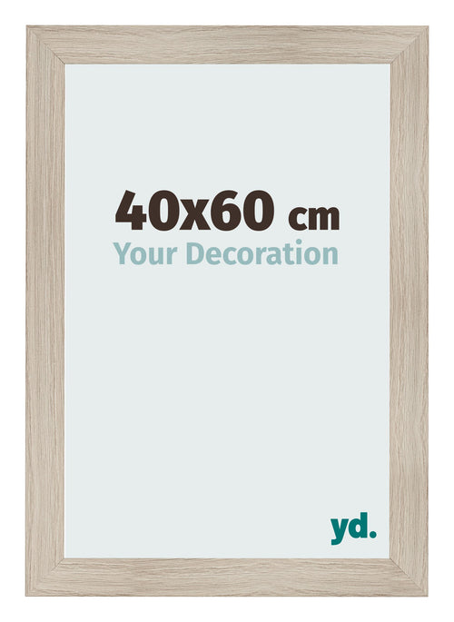 Fotolijst 40x60cm Eiken Licht MDF Pisa Voorzijde Maat | Yourdecoration.nl