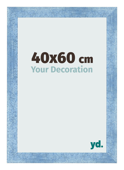 Fotolijst 40x60cm Helder Blauw Geveegd MDF Pisa Voorzijde Maat | Yourdecoration.nl