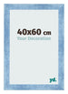 Fotolijst 40x60cm Helder Blauw Geveegd MDF Pisa Voorzijde Maat | Yourdecoration.nl
