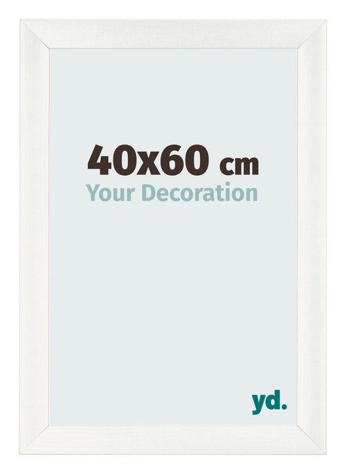 Fotolijst 40x60cm Wit Geveegd MDF Pisa Voorzijde Maat | Yourdecoration.nl