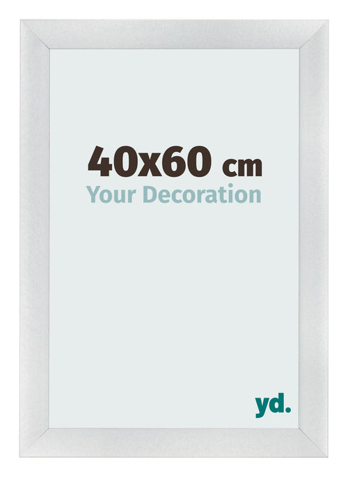 Fotolijst 40x60cm Zilver Mat MDF Pisa Voorzijde Maat | Yourdecoration.nl