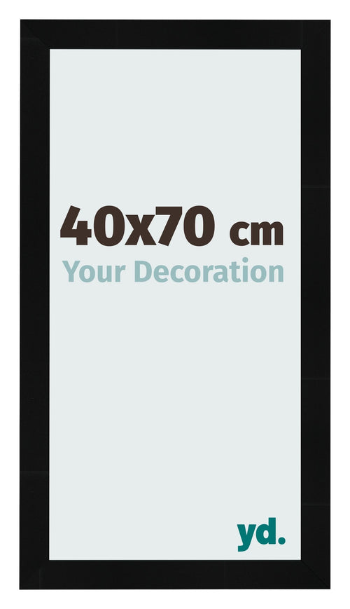 Fotolijst 40x70cm Zwart Hoogglans MDF Pisa Voorzijde Maat | Yourdecoration.nl