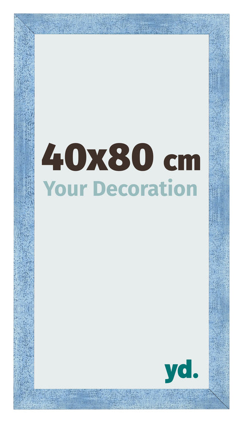 Fotolijst 40x80cm Helder Blauw Geveegd MDF Pisa Voorzijde Maat | Yourdecoration.nl
