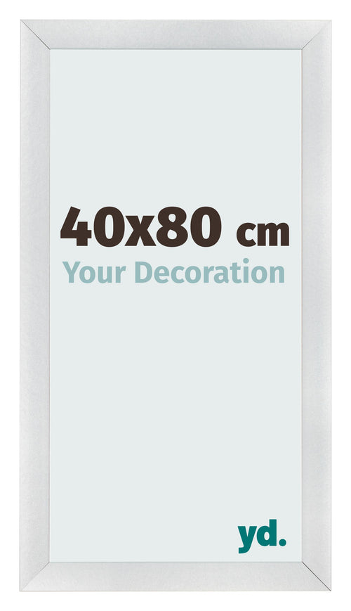 Fotolijst 40x80cm Zilver Mat MDF Pisa Voorzijde Maat | Yourdecoration.nl