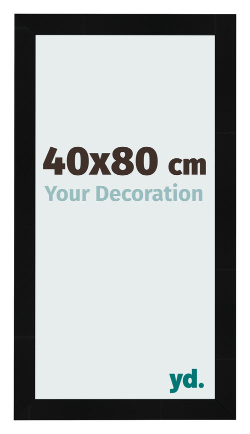 Fotolijst 40x80cm Zwart Hoogglans MDF Pisa Voorzijde Maat | Yourdecoration.nl