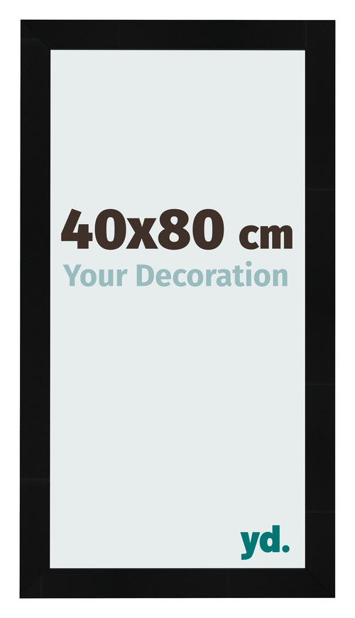 Fotolijst 40x80cm Zwart Hoogglans MDF Pisa Voorzijde Maat | Yourdecoration.nl