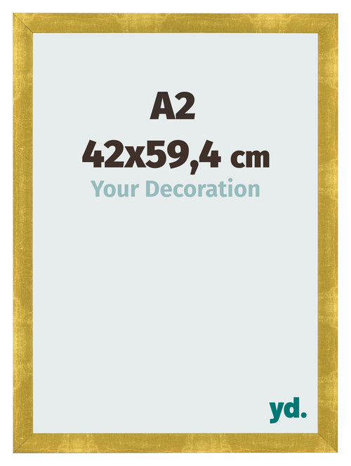 Fotolijst 42x59 4cm A2 Goud Vintage MDF Pisa Voorzijde Maat | Yourdecoration.nl