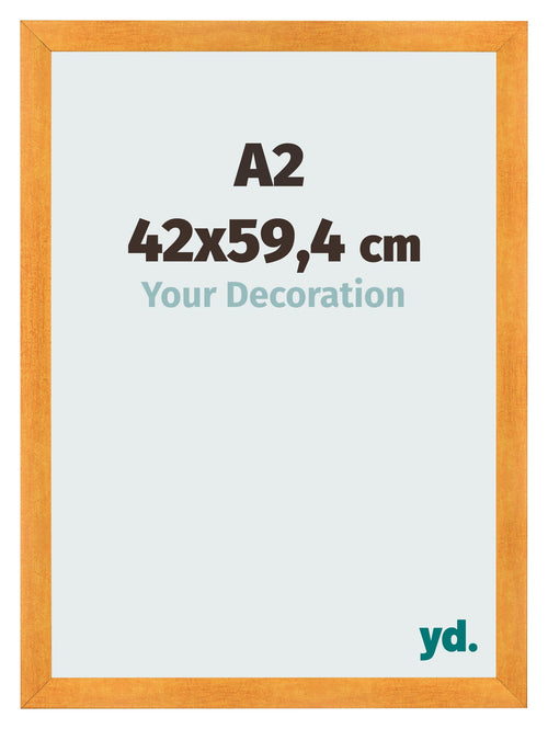 Fotolijst 42x59 4cm A2 Oranje MDF Pisa Voorzijde Maat | Yourdecoration.nl