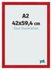 Fotolijst 42x59 4cm A2 Rood MDF Pisa Voorzijde Maat | Yourdecoration.nl