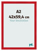 Fotolijst 42x59 4cm A2 Rood MDF Pisa Voorzijde Maat | Yourdecoration.nl