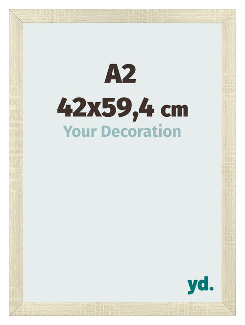Fotolijst 42x59 4cm A2 Sonoma Eiken MDF Pisa Voorzijde Maat | Yourdecoration.nl