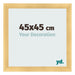 Fotolijst 45x45cm Goud Mat MDF Pisa Voorzijde Maat | Yourdecoration.nl