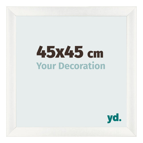 Fotolijst 45x45cm Wit Geveegd MDF Pisa Voorzijde Maat | Yourdecoration.nl