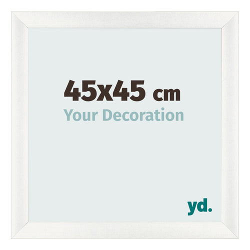 Fotolijst 45x45cm Wit Geveegd MDF Pisa Voorzijde Maat | Yourdecoration.nl