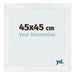 Fotolijst 45x45cm Wit Geveegd MDF Pisa Voorzijde Maat | Yourdecoration.nl