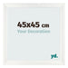 Fotolijst 45x45cm Wit Geveegd MDF Pisa Voorzijde Maat | Yourdecoration.nl