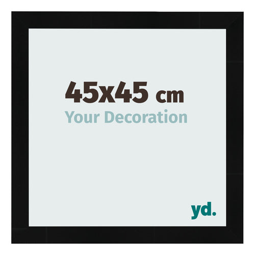Fotolijst 45x45cm Zwart Hoogglans MDF Pisa Voorzijde Maat | Yourdecoration.nl